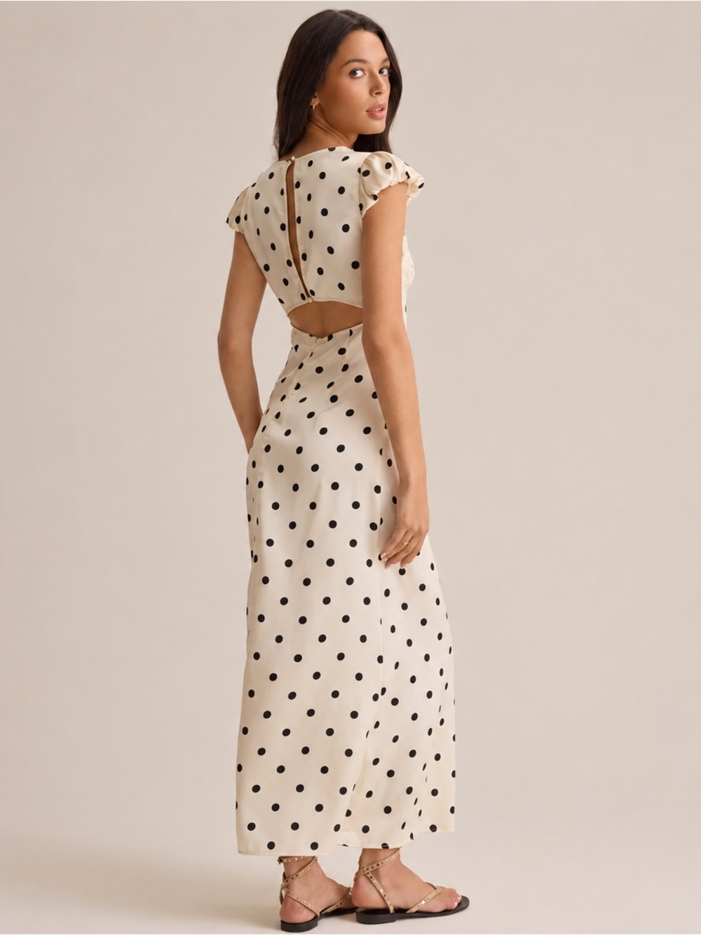 Altar'd State Annalise Midi Dress Polka Dot S NWT - Picture 4 of 6